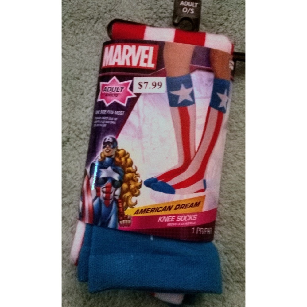 NEW Marvel Halloween Women's American Dream Knee Socks, One Size